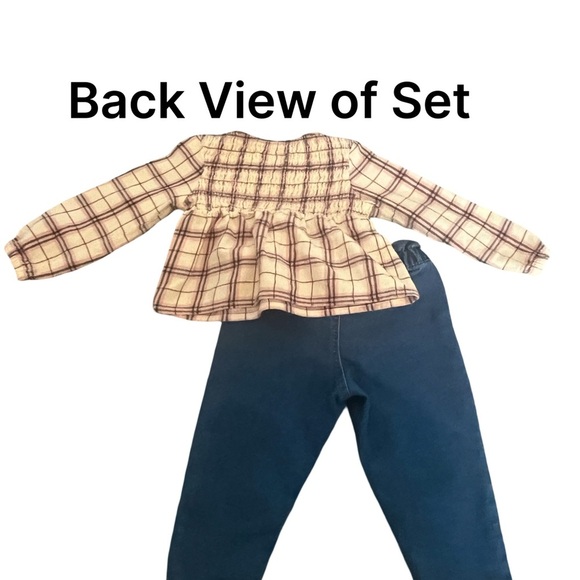 BCBG Girls Plaid Long Sleeve Top and Blue Jeans Set. Size:2T. Good Condition. - Picture 6 of 6
